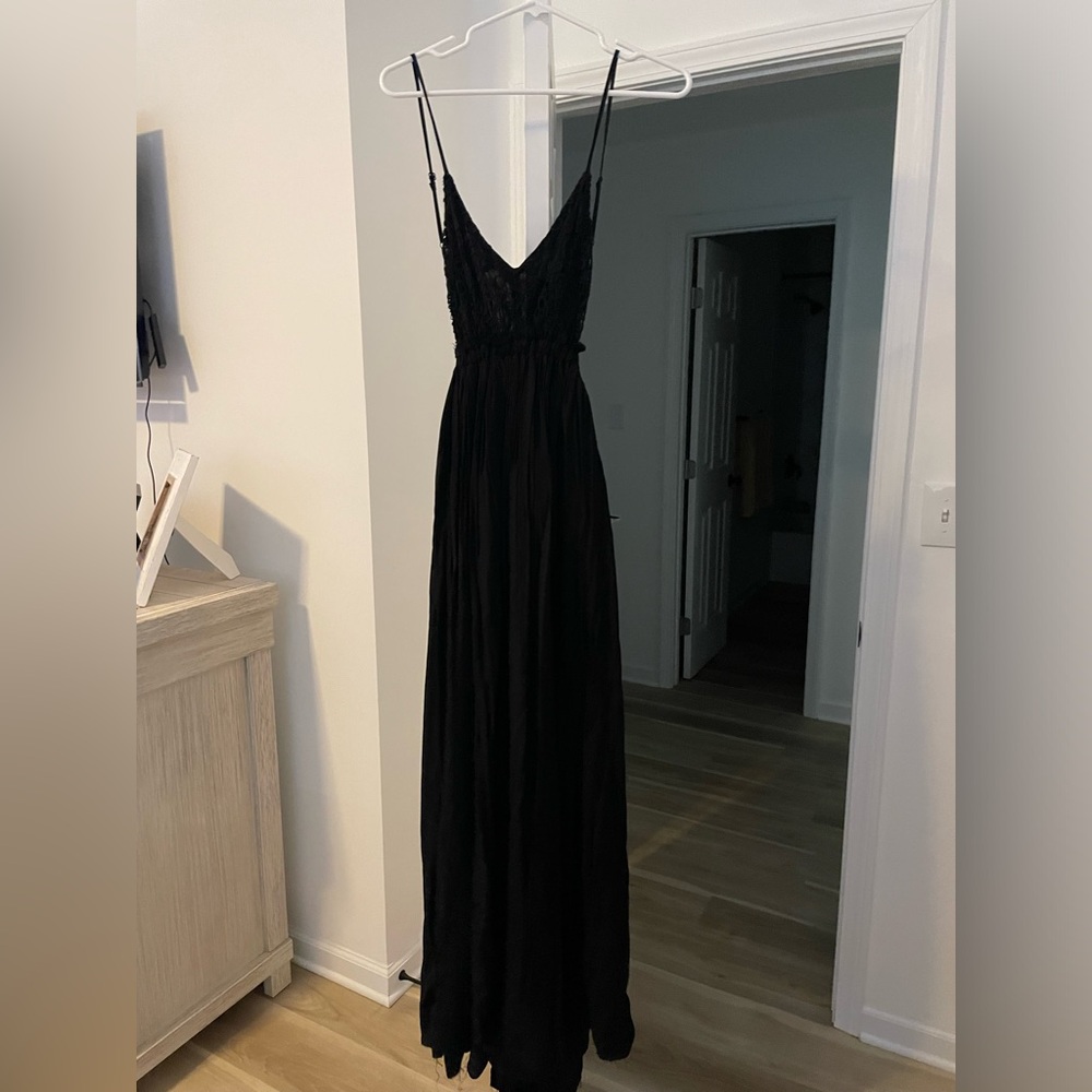 Black Maxi Dress - backless
